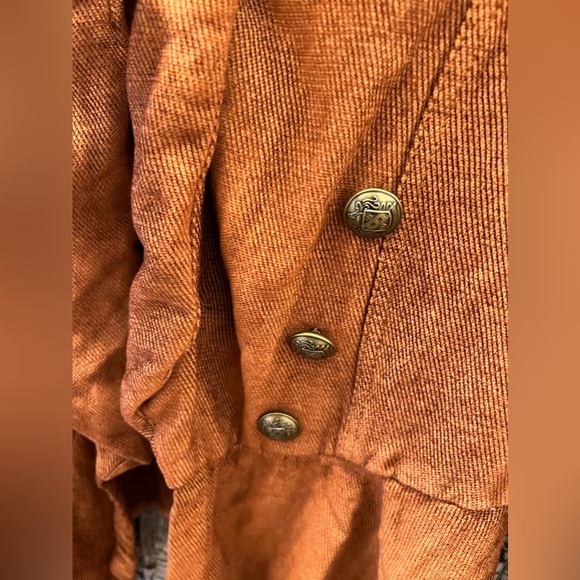 16. Free People Throwback Corduroy Military Lace Bell Sleeve Jacket Blazer - Picture 8 of 16